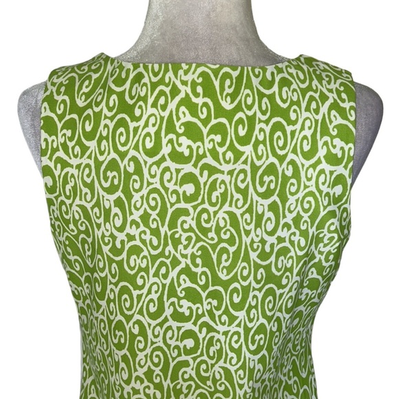 Jude Connally Beth Lime Green & White Printed Sleeveless Mini Dress - M - Picture 7 of 11
